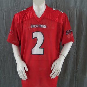Simon Fraser Football Jersey - Home Red # 2 Nathaneal Durkan - Men's Large